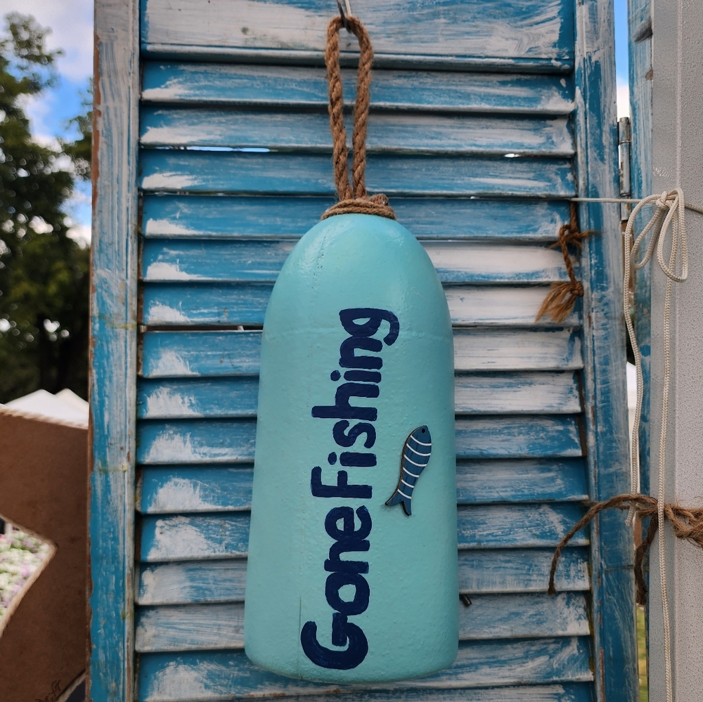 "Gone fishing" nautical, decorative buoy handmade